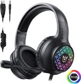 Galesto RGB X7 PRO Koptelefoon - RGB led verlichting - Voor PS4 PS5 en XBOX One Gaming Hoofdtelefoon - Professionele Gaming Headset - Surround Sound & Noise cancelling headset