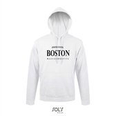 Hoodie 3-205 Boston Massachusetts - Wit, 3xL