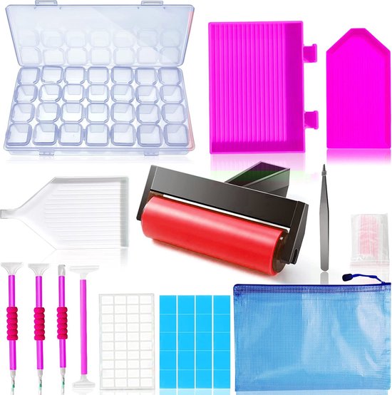 BOTC Diamond Painting Opbergdoos - 28 Potjes - Incl. 9 Toolkit