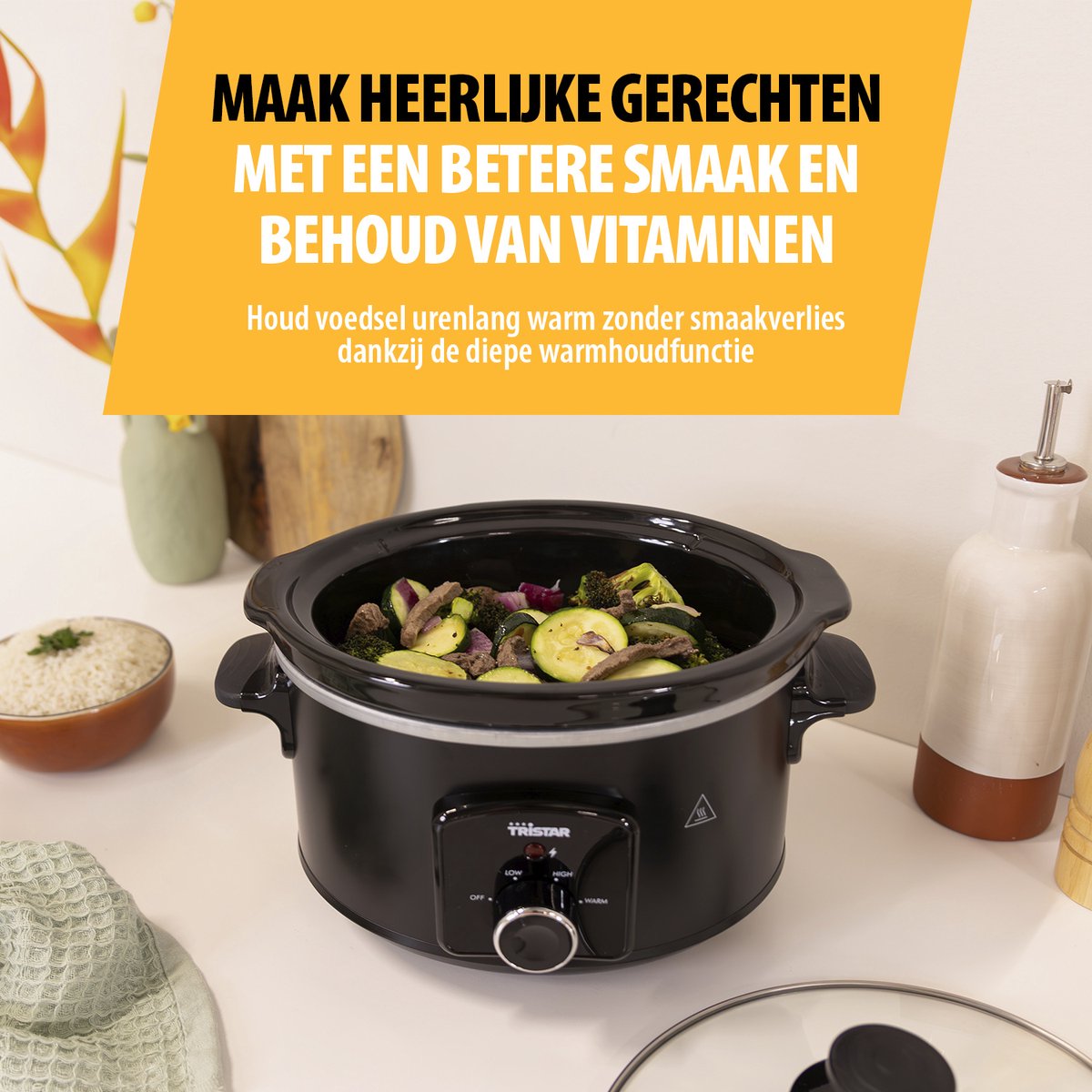 Tristar Slowcooker 3,5L 180W Zwart - afbeelding 3