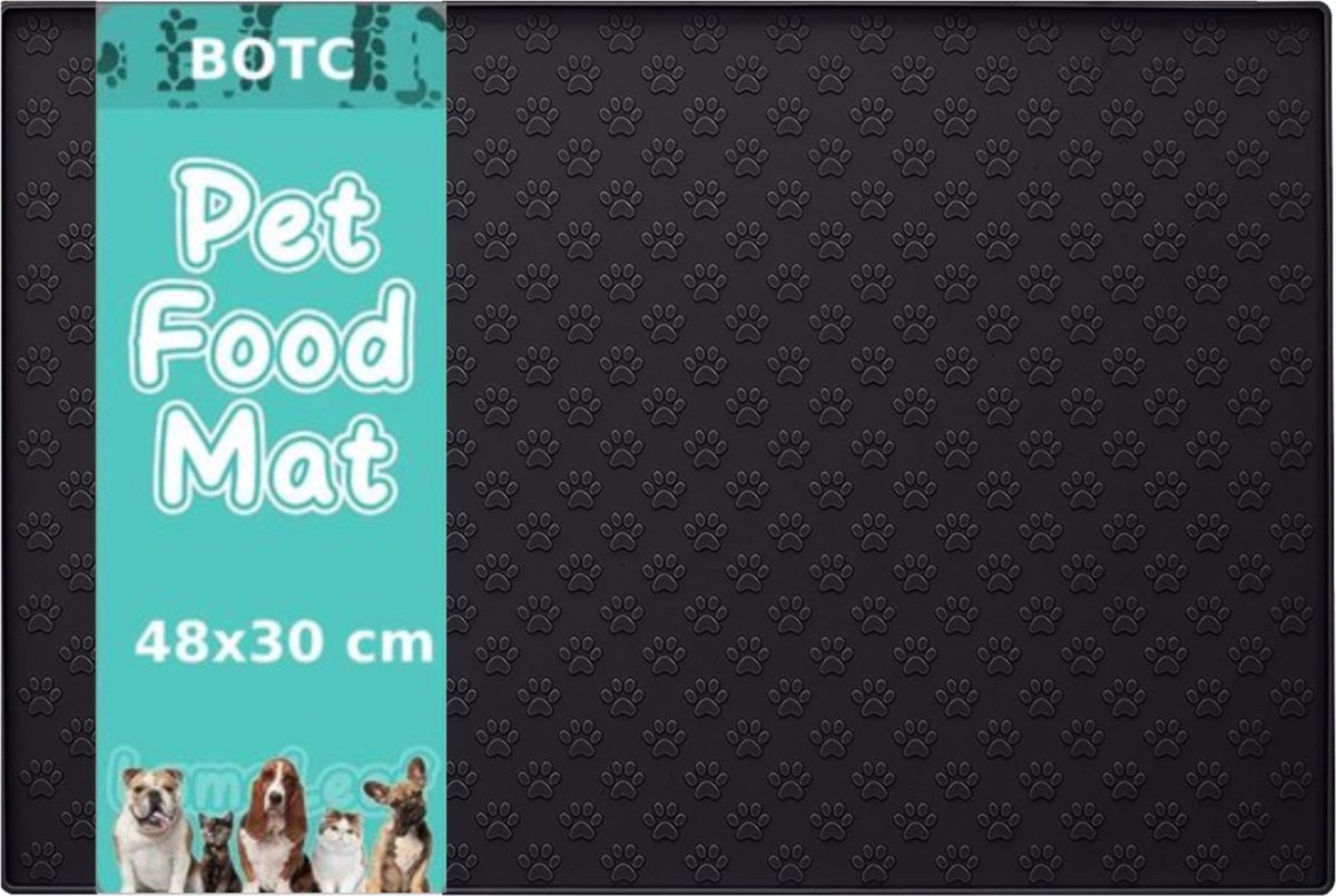 Bol.com BOTC Placemat Hond & Kat - Antislip & Waterafstotend - Placemat Voerbak - Siliconen - 1 Stuk - Honden Placemat - 48x30 c... aanbieding