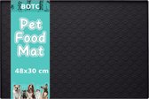 BOTC Placemat Hond & Kat - Antislip & Waterafstotend - Placemat Voerbak - Siliconen - 1 Stuk - Honden Placemat - 48x30 cm - Zwart