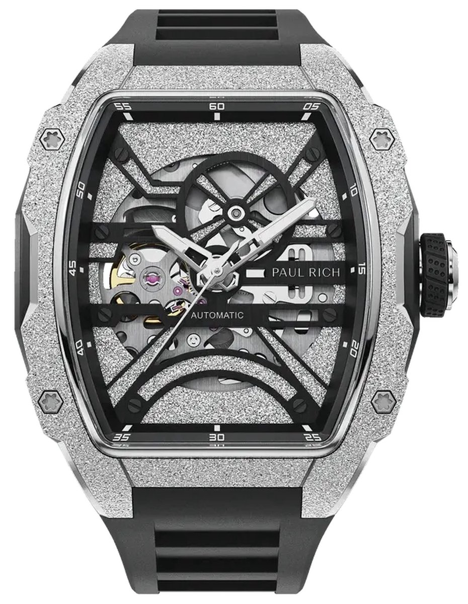 Paul Rich Astro Skeleton Abyss Silver automatisch FAS22 horloge 42.5 mm