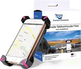 Telefoonhouder Fiets - Smartphone Houder - GSM - Scooter - Brommer - Universeel - Roze