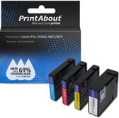 PrintAbout - Inktcartridge / Alternatief voor de Canon PGI-2500XL BK / 4 Kleuren