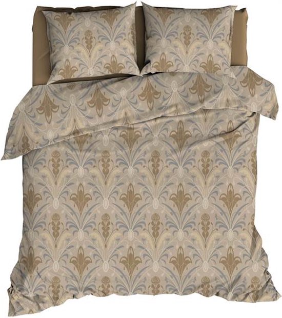 Satin d'Or Belgravia Dekbedovertrek - Extra breed - 260x200/220 cm - Beige/Grijs