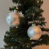 Boules de Noël Smiley - 2 pièces - 8 cm - Les Sourires de Noël Lilas