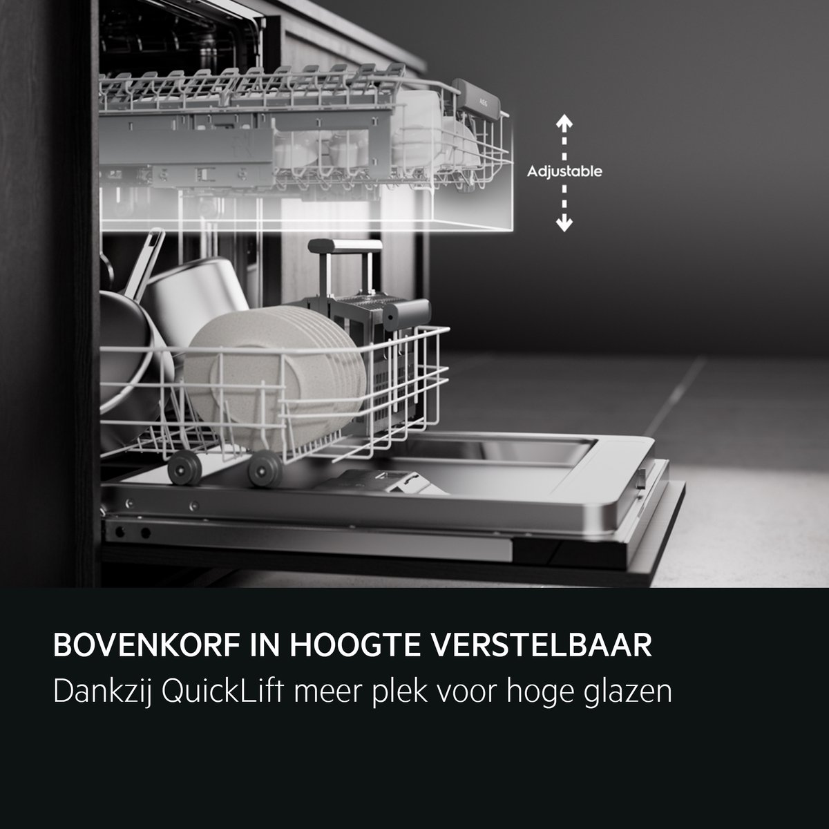 AEG FFB32617ZW 5000 serie AirDry - Vrijstaande vaatwasser - QuickLift-korf - 13 couverts — afbeelding 3