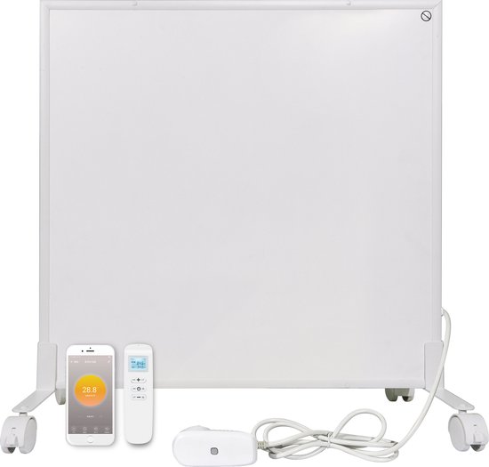 Byecold Verplaatsbaar infraroodpaneel 350 watt met wifi thermostaat - 60 x 60 Byecold Verplaatsbaar infraroodpaneel 350 watt met wifi thermostaat - 60 x 60