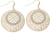 Behave Boucle d'oreille dames - or mat - diamètre 40 mm
