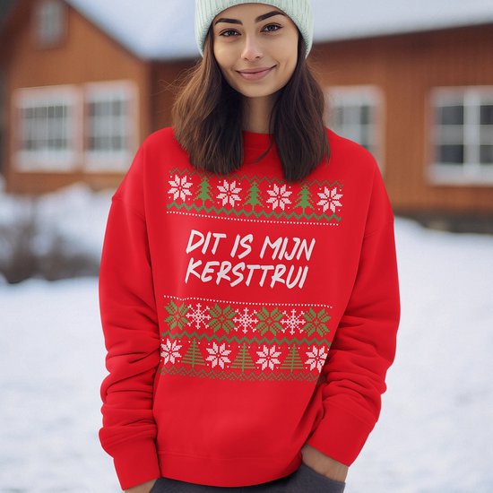 Foute Kersttrui - Kleur Rood - Dit Is Mijn Kersttrui - Maat 4XL - Uniseks Pasvorm - Kerstkleding voor Dames & Heren