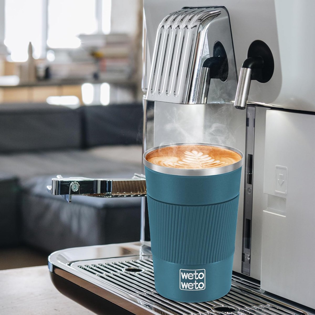 Lekvrij isoleerbeker koffiebeker to go drinkbeker van roestvrij staal autobeker dubbelwandige isolatie – reismokken 12 oz