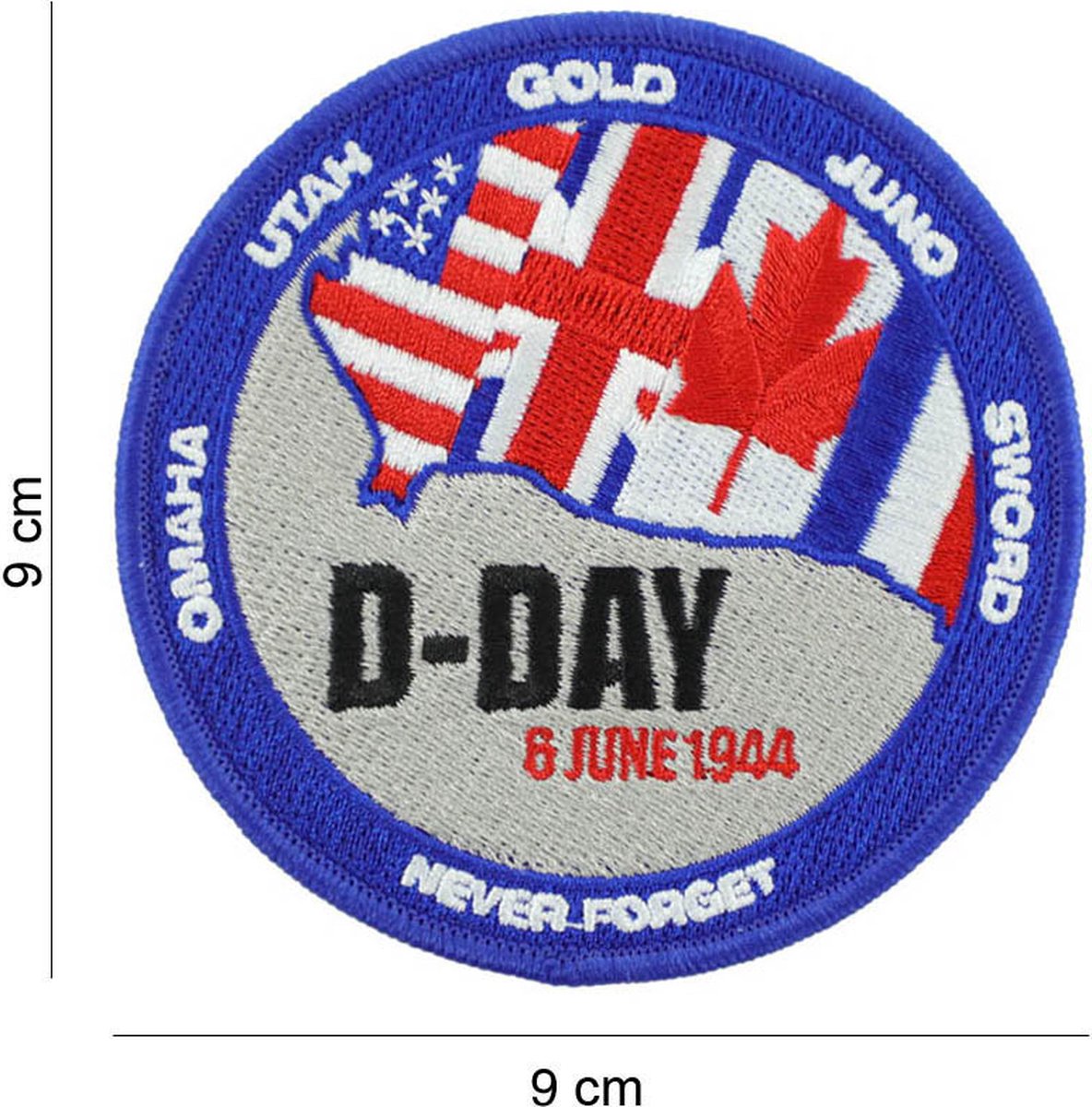Embleem stof D-Day Never forget