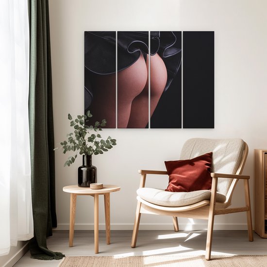Artaza Tableau sur Toile Quadriptyque Femmes Fesses sous une Rok - Erotiek - 80x60 - Klein - Photo sur Toile - Impression sur Toile