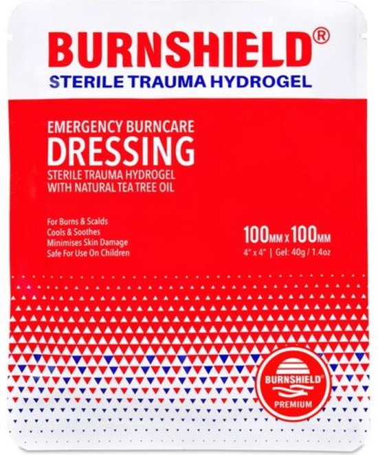 Burnshield Twin pack 10x10cm - Brandwondenkompressen voor brandwonden - set van 2 - brandwondbehandeling - verkoeling - Burnshield