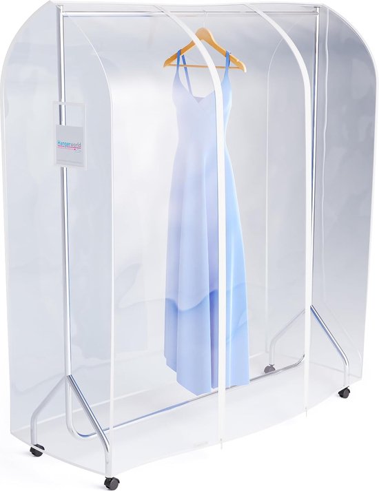 Transparante afdekking voor kledingstang, 147 x 165 x 60 cm, stofbescherming voor kledingrek