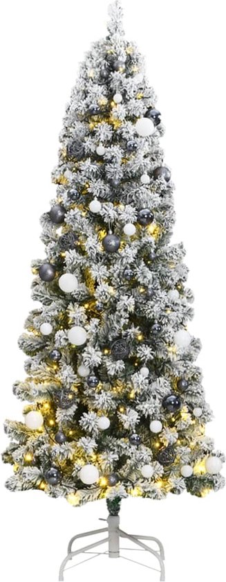 vidaXL-Kunstkerstboom-met-scharnieren-300-LED's-en-kerstballen-180-cm