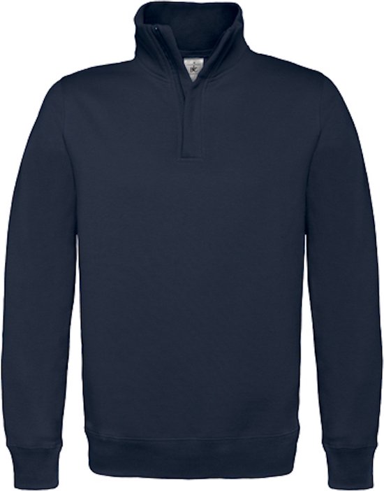 Sweatshirt 1/4 zip rits 'ID.004' B&C collectie Navy maat 3XL