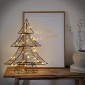 Sapin de Décorations de Noël LED 40 cm en métal Zwart avec LED Witte chaud