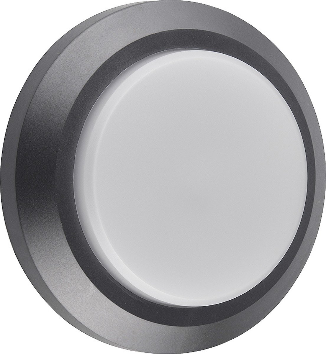NOKI wandlamp rond grijs IP65, SMD LED 3W 275 lumen 3000K warm wit licht, wand- en plafondmontage