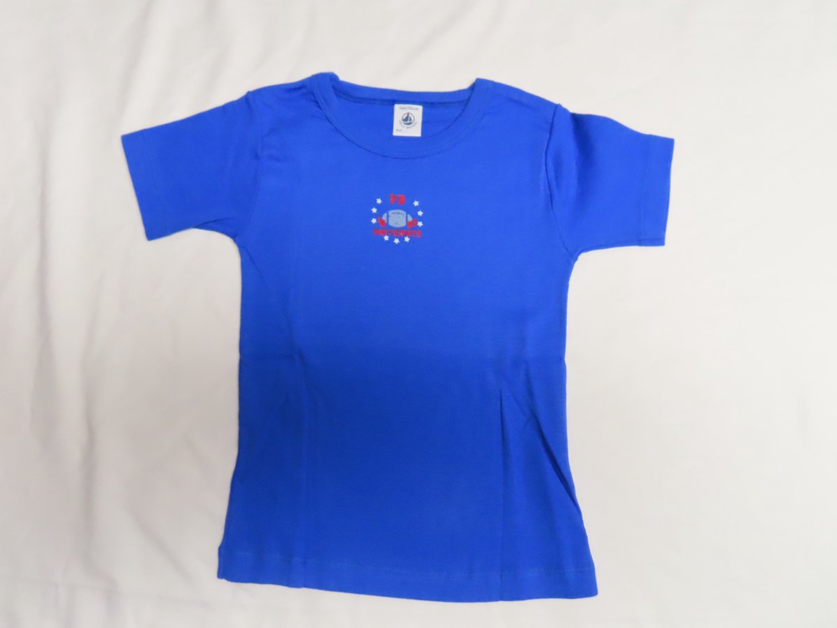 Petit Bateau - Onderhemd - T shirt korte mouw - Blauw - 4 jaar 104