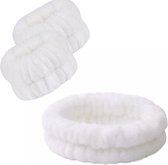 Spa Haarband en Polsbandjes Set, Gezichtswas Hoofdband met Absorberende