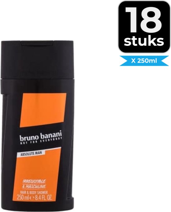 Bruno Banani Douchegel Men - Hair & Body absolute man 250ML - Voordeelverpakking 18 stuks