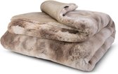 Lunetta Home - Plaid - Fake Fur ( Bont ) - Florence - Beige - 150x200 cm - Deken - Zware kwaliteit