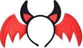 Livano Duivel Hoorntjes - Duivel Kostuum - Duivelsoortjes - Devil Horns - Oortjes - Diadeem - Accessoires - Haarband - Hoorns - Dames - Rood