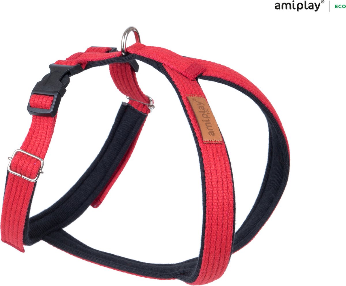 Amiplay Harnas verstelbaar grand soft Cotton rood maat-M