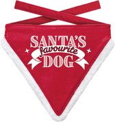 Plenty Gifts Kerst Bandana Hond - Santa's Favourite Dog - 14 x 18 cm