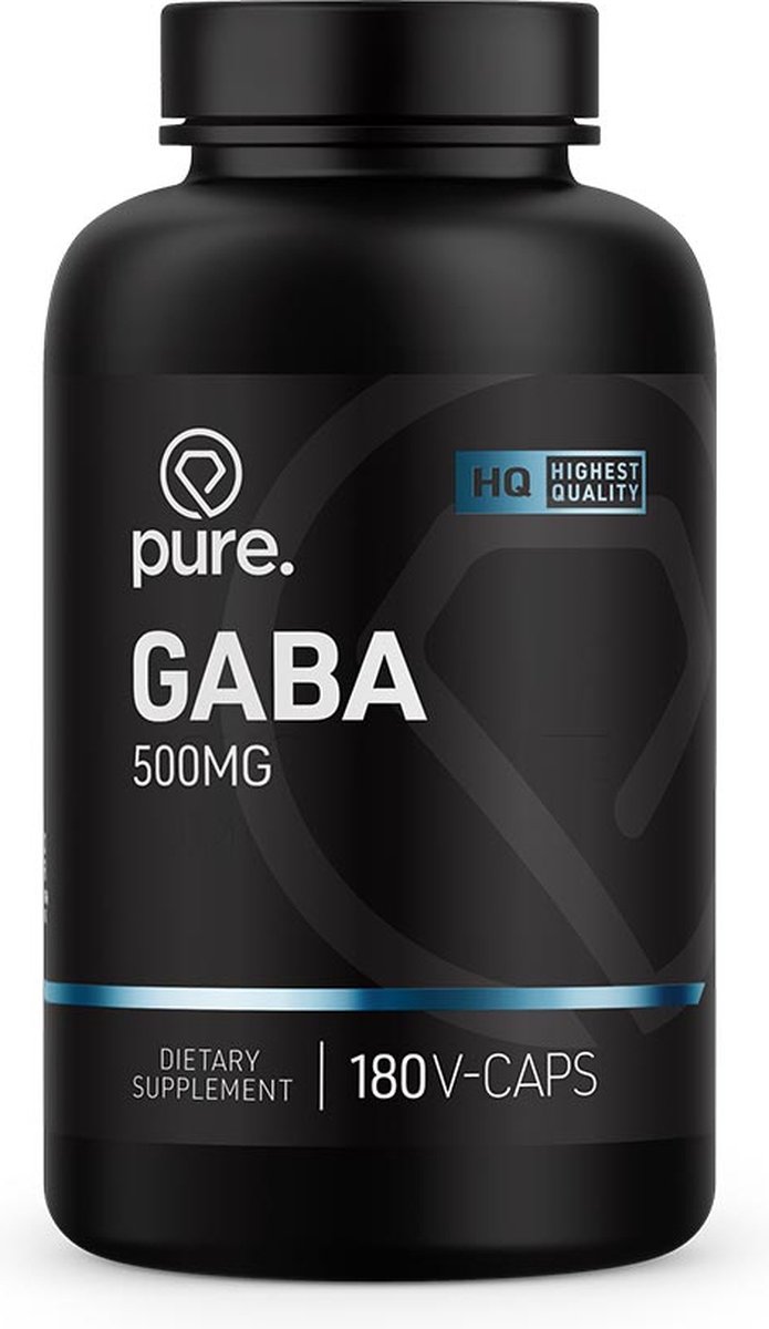 Goedkoopste Pure. GABA - 500mg - 180 V-Caps - gamma-aminoboterzuur - aminozuur - vegan capsules