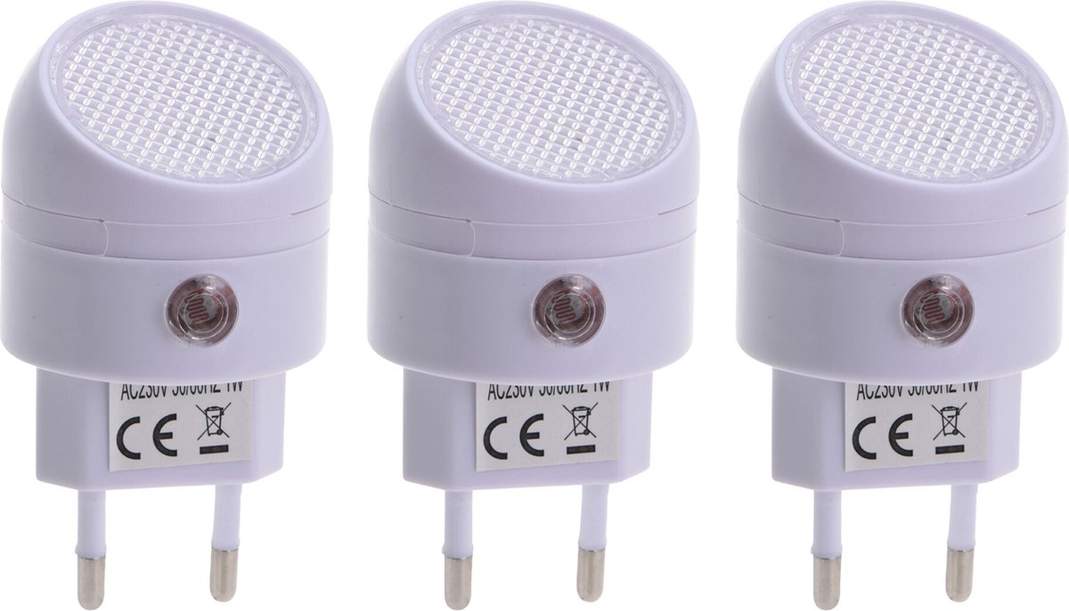 FX Light LED Nachtlampje met sensor 3x voor in stopcontact slaapkamer 1 watt