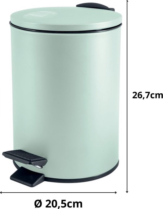 Gedy Potty Pedaalemmer met deksel, 5 l, Gun Metal