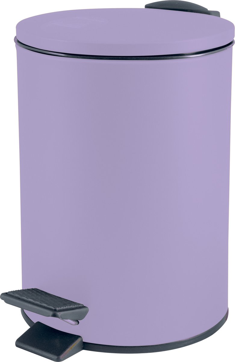 Goedkoopste Spirella Pedaalemmer Cannes - lila paars - 3 liter - metaal - L17 x H25 cm - soft-close - toilet/badkamer