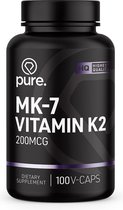 PURE Vitamine K2 MK-7 - 100 vegan capsules - 200mcg - vitamine K