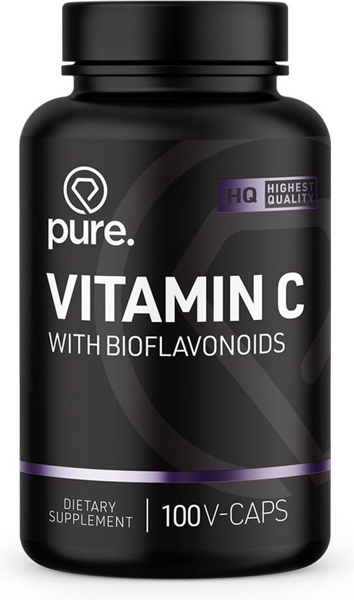 Goedkoopste Pure. Vitamine C met bioflavonoïden - 100 V-Caps - 1000mg - ascorbinezuur - capsules