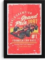 Fotolijst incl. Poster - Mancave - Formule 1 - Raceauto - Retro - 20x30 cm - Posterlijst