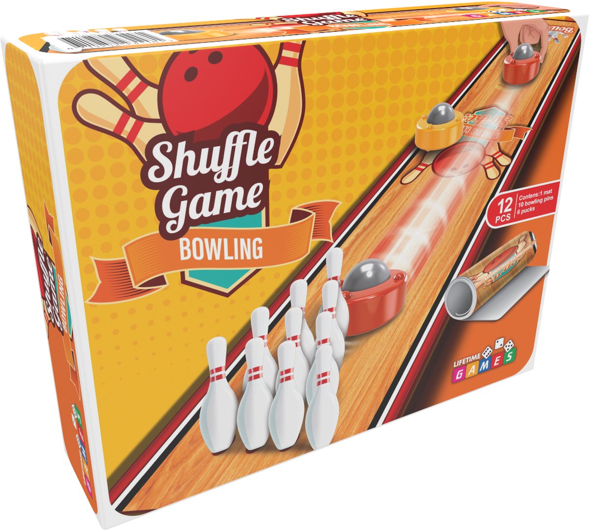 Lifetime Games Shuffle Bowling Tafelspel - Complete Set Kegelspel - 90 x 20 x 3 cm