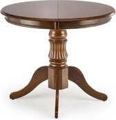 Bol.com Uitschuifbare ronde eettafel William 90 tot 124 cm breed walnoot aanbieding