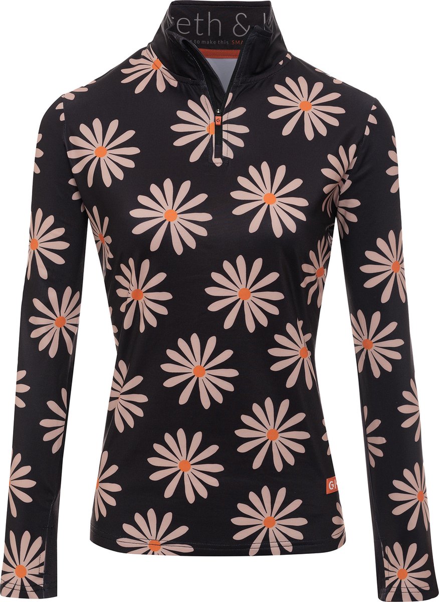 Gareth & Lucas Skipully The Forty-Nine Dames 100% Gerecycled Polyester Midlayer Sportshirt Wintersport Oranje
