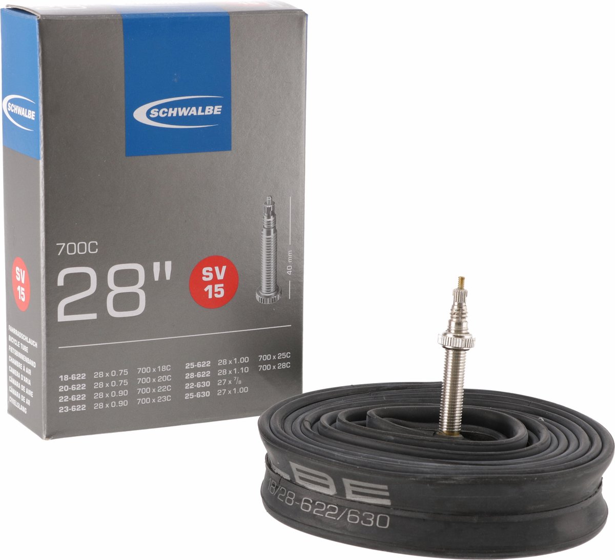 Schwalbe 28" / 700C Bike Race Inner Tube (2 Pack) – 20/28C, 40mm Presta Valve, SV
