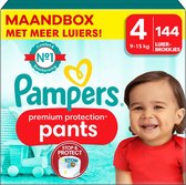 Pampers - Pantalon de Protection Premium - Taille 4 - Boîte mensuelle - 144 pièces - 9/15 KG