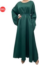 Livano Islamitische Kleding - Abaya - Gebedskleding Dames - Alhamdulillah - Jilbab - Khimar - Vrouw - Donkergroen - Maat XXL