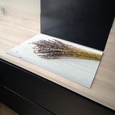 Kookplaat beschermer - Kookplaataccessoires - Bloemen - Natuur - Werkbladbeschermer - 60x52 cm - Keuken decoratie - Voor kookplaat - Inductiebeschermer - Lavendel