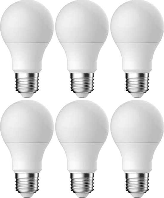 Energetic E27 LED Lamp - 9.6W 2700K 1055lm 230V - LED Verlichting - LEDBulb Flame A60 - Warm Wit - Per doos à 6 stuks