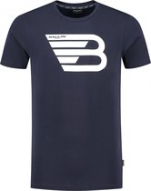 Ballin Amsterdam - Heren Slim fit T-shirts Crewneck SS - Dark Blue - Maat S