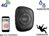 GPS Alarmknop Senioren - SOS knop - Noodknop - Waterdicht - Ouderen - Valdetectie - inclusief simkaart+beltegoed - Géén contract of Abonnement - Zwart