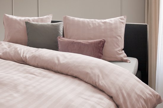 Eleganzzz Dekbedovertrek Uni - Blush - Dekbedovertrek 260x200/220cm - Satijnstreep / Satijn Streep - Hotel Kwaliteit Satin Stripe - Dekbedovertrekken van Merkloos — afbeelding 4
