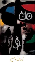 Joan Miro - Vrouw met vogel - Kunstposter - 40x50 cm